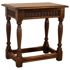 19th Century Carved English Joint Stool