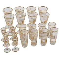 Early 20th Century Set of Italian Drinking Glasses with Gilt Decoration
