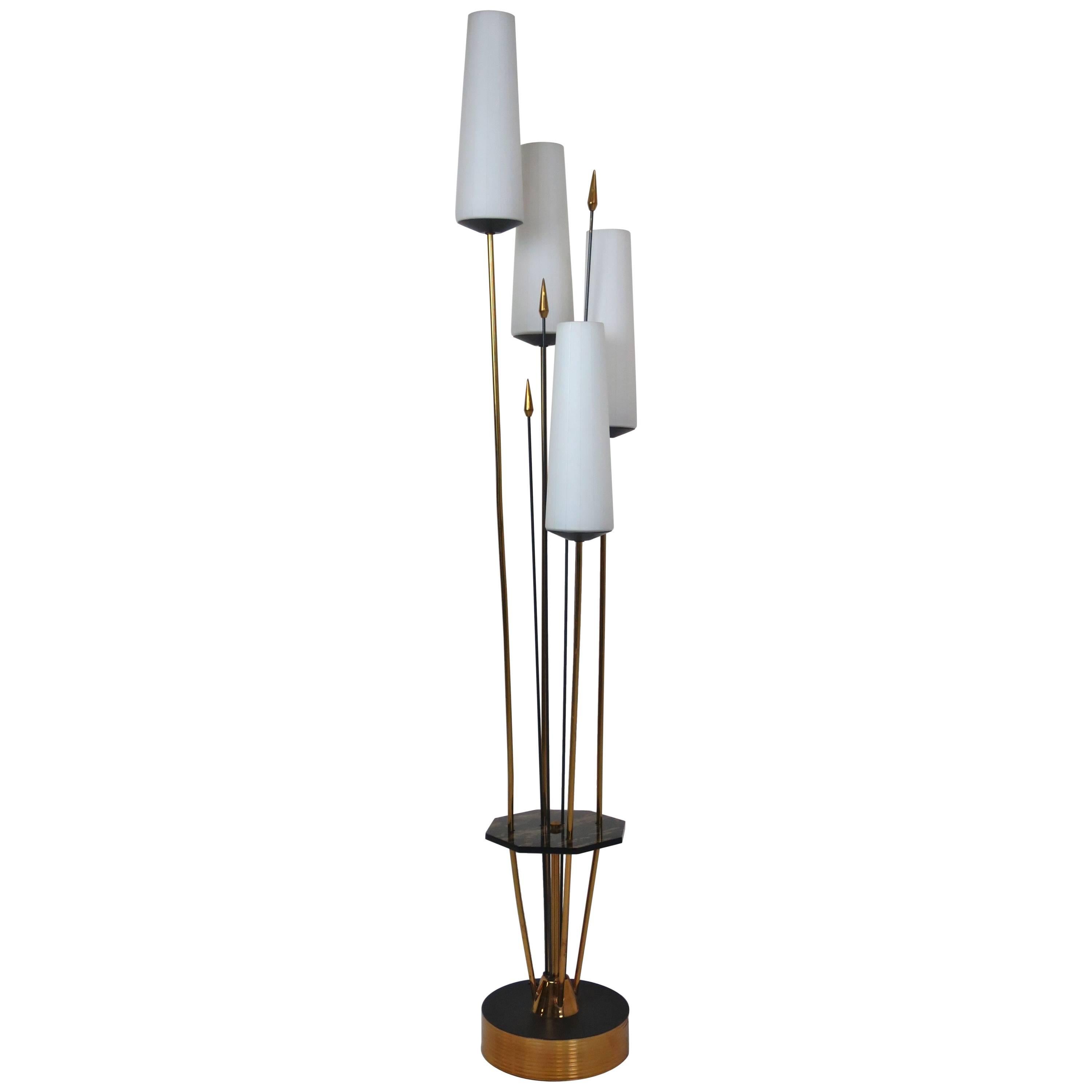 French Low Floor Lamp in the Manner of Maison Arlus For Sale