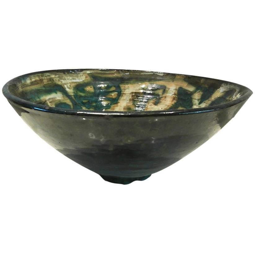 Large Ceramic Vintage Bowl, from 1954 by Michael Cridland