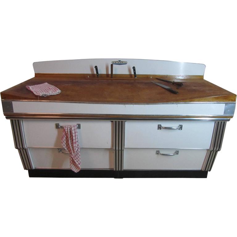 1920s Belgian Art Deco Maple And Formica Butchers Block Kitchen 1920s Belgian Art Deco Maple And Formica Butchers Block Kitchen Island 1