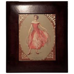 Italian Leather Picture Frame Inspired by 1940s