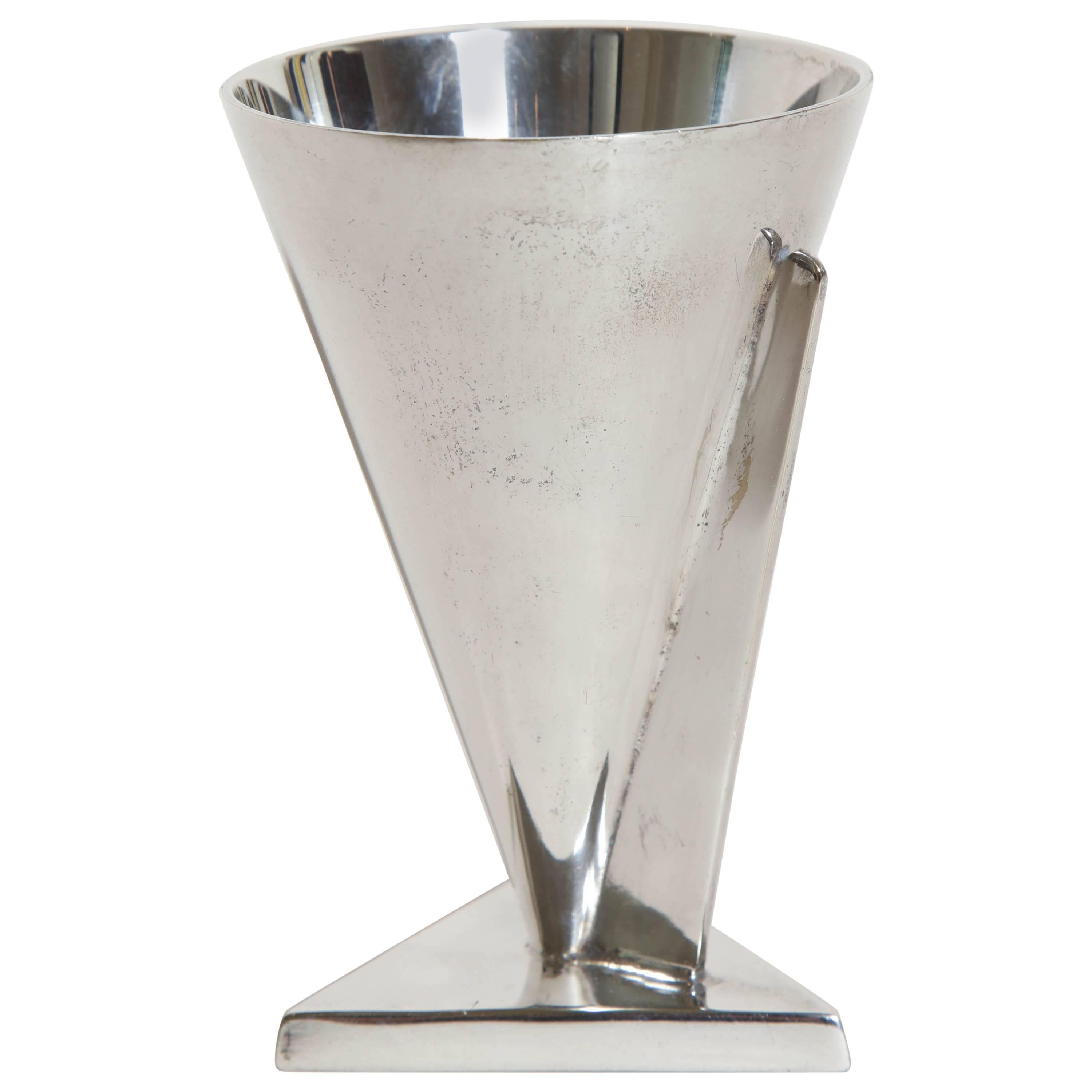 French Art Deco Silver Plated Cocktail Coupe Attributed to Maison Desny For Sale