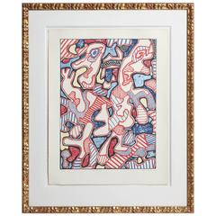 Lithograph in Colors "Affairements" by Jean Dubuffet
