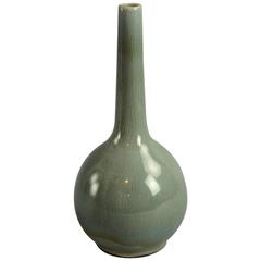 Stoneware Vase with Pale Glossy Gray Glaze by Polia Pillin, Own Studio, US