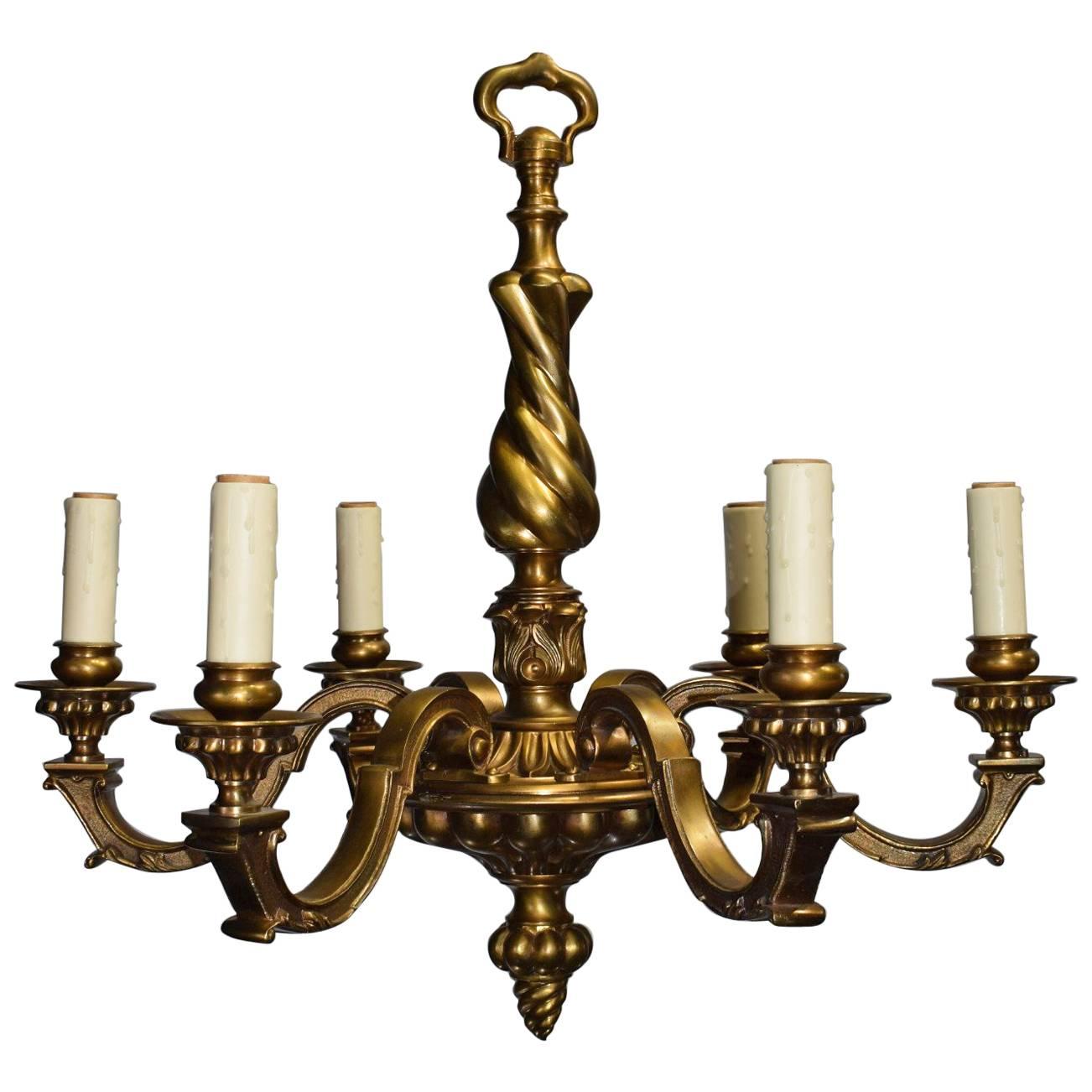 Antique Chandelier, Gilt Bronze