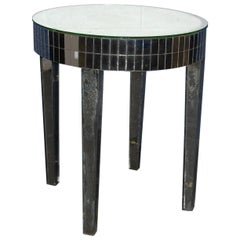 Mid-20th Century Circular Mirrored Side Table