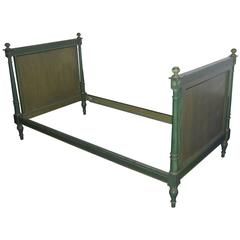 Antique Late 19th Century, French, Daybed in Green Paint