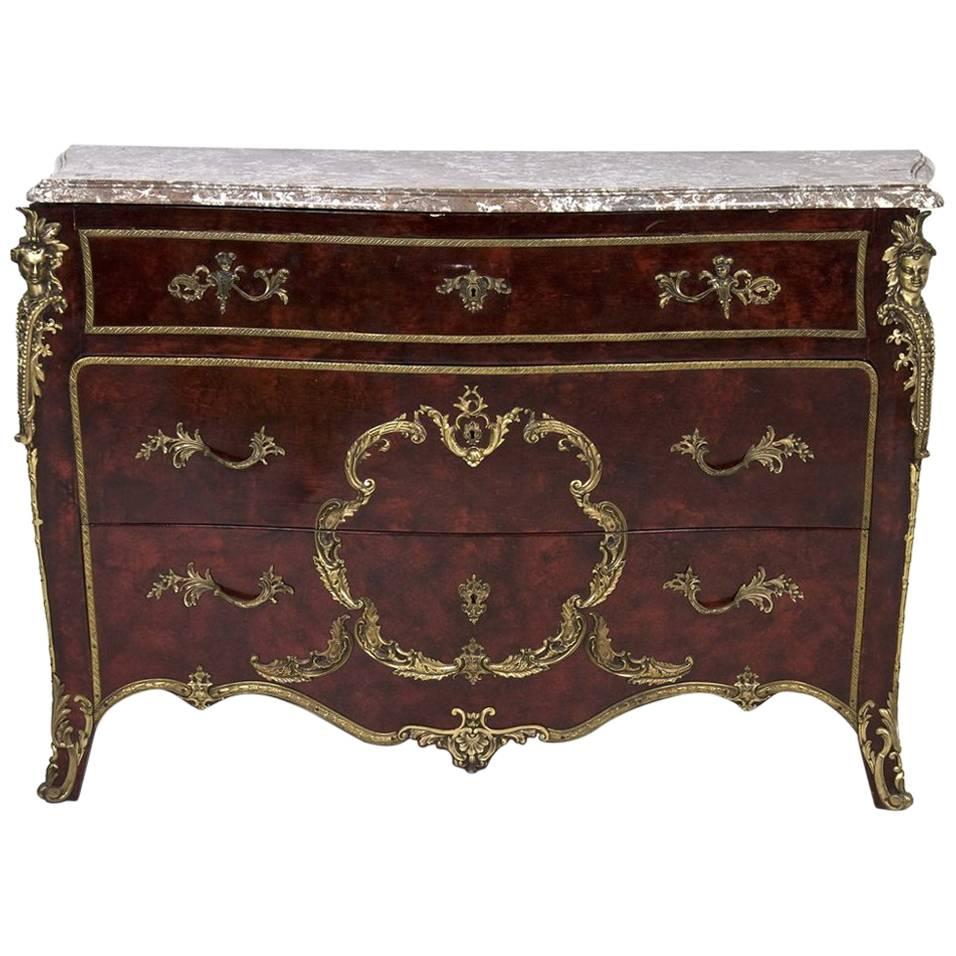 French Faux Tortoise Shell Ormolu Mounted Commode, Possibly Jensen For Sale