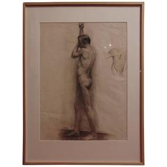 Academic Male Nude Figure Drawing from 1929