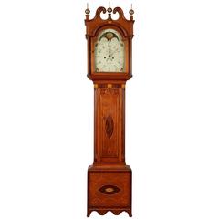 Antique Eli Porter Inlaid Tall Case Clock