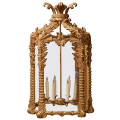 Large Mid-20th Century French Louis XVI Carved Six-Light Giltwood Lantern 5