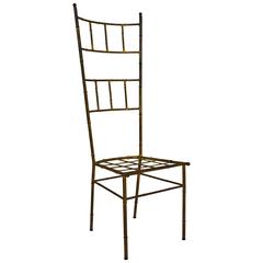 Spanish Gold Gilt Faux Bamboo Accent Chair