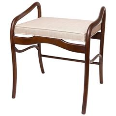 Curvilinear Wood Benches with Upholstered Seats 7