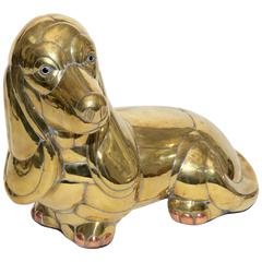 Adorable Brass Bassett Hound by Sergio Bustamante