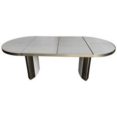 Italian Travertine Marble Oval Dining Table, 1970 7