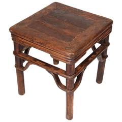 Chinese Square Stool with S-Shape Spandrels
