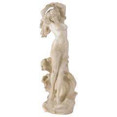 Italian Carved Alabaster Figure of Hemera, Late 19th Century 8