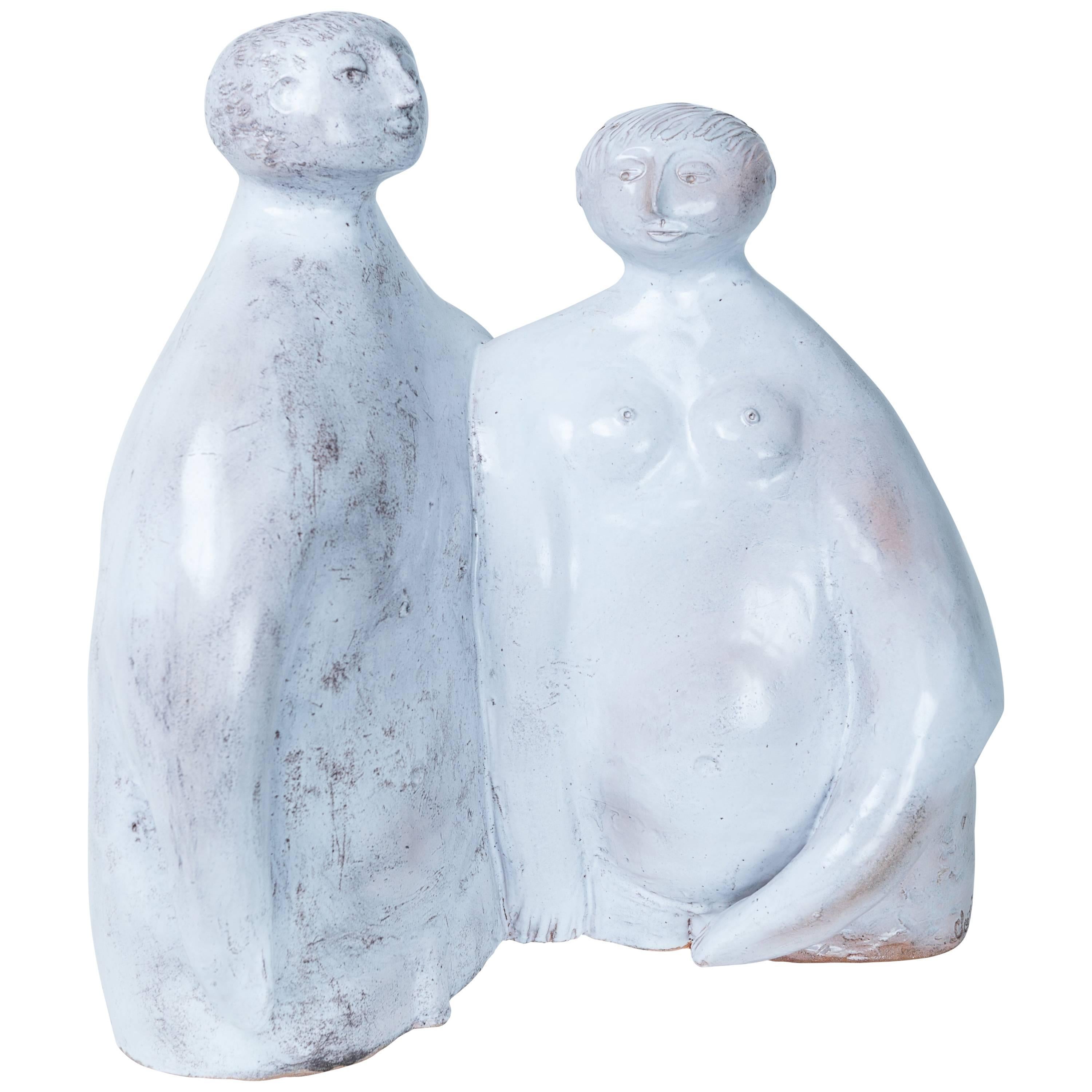 Robert & Jean Cloutier White Sculpture "Couple", circa 1990, France