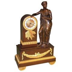 Early 19th Century French Bronze and Ormolu 8 Day Movement Clock 11