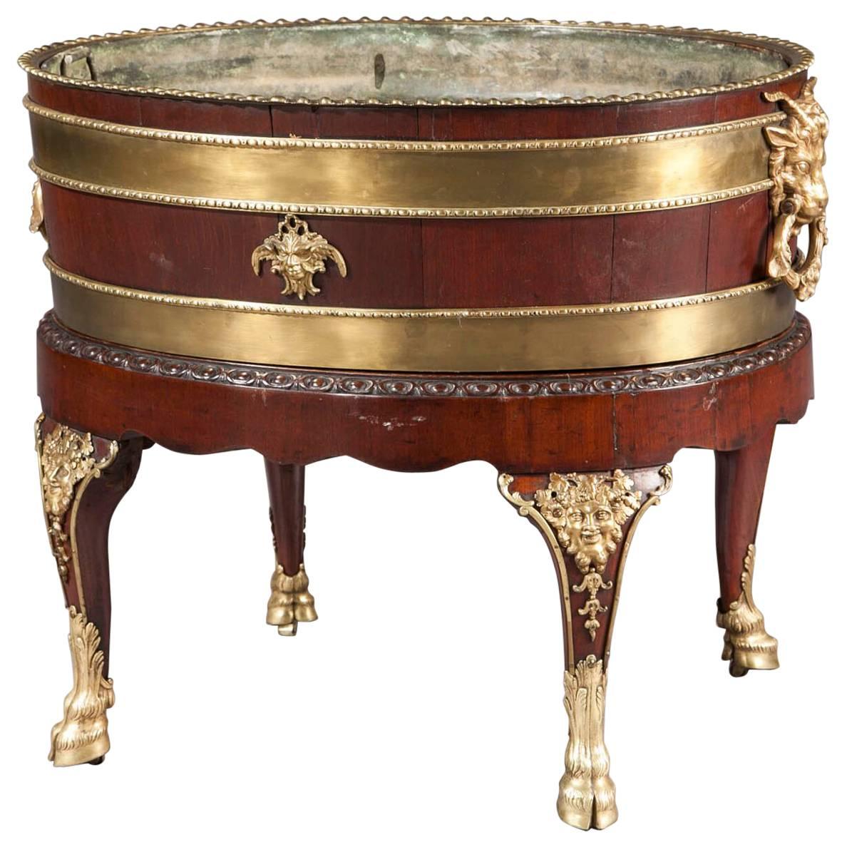 George III Style Mahogany Wine Cooler For Sale