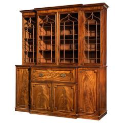 Late Regency Period Mahogany Breakfront Bookcase 9