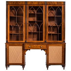 Regency Period Mahogany Secretaire Library Bookcase