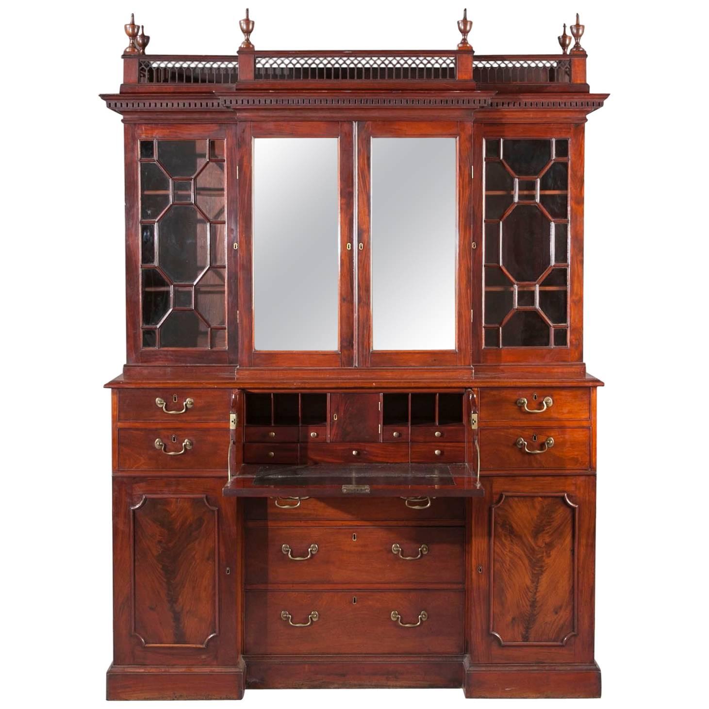 Small George III Breakfront Bookcase For Sale