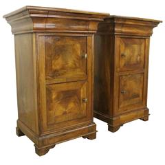 Pair of Antique Walnut Louis Philippe Nightstands