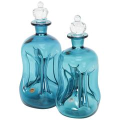 Danish Pair of Jacob E. Bang Kluk Kluk Decanter, 1960s