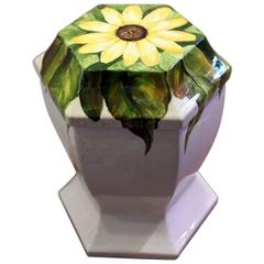 Rare Mid-Century Ceramic Floral Garden Stool Signed by the Townsends 10