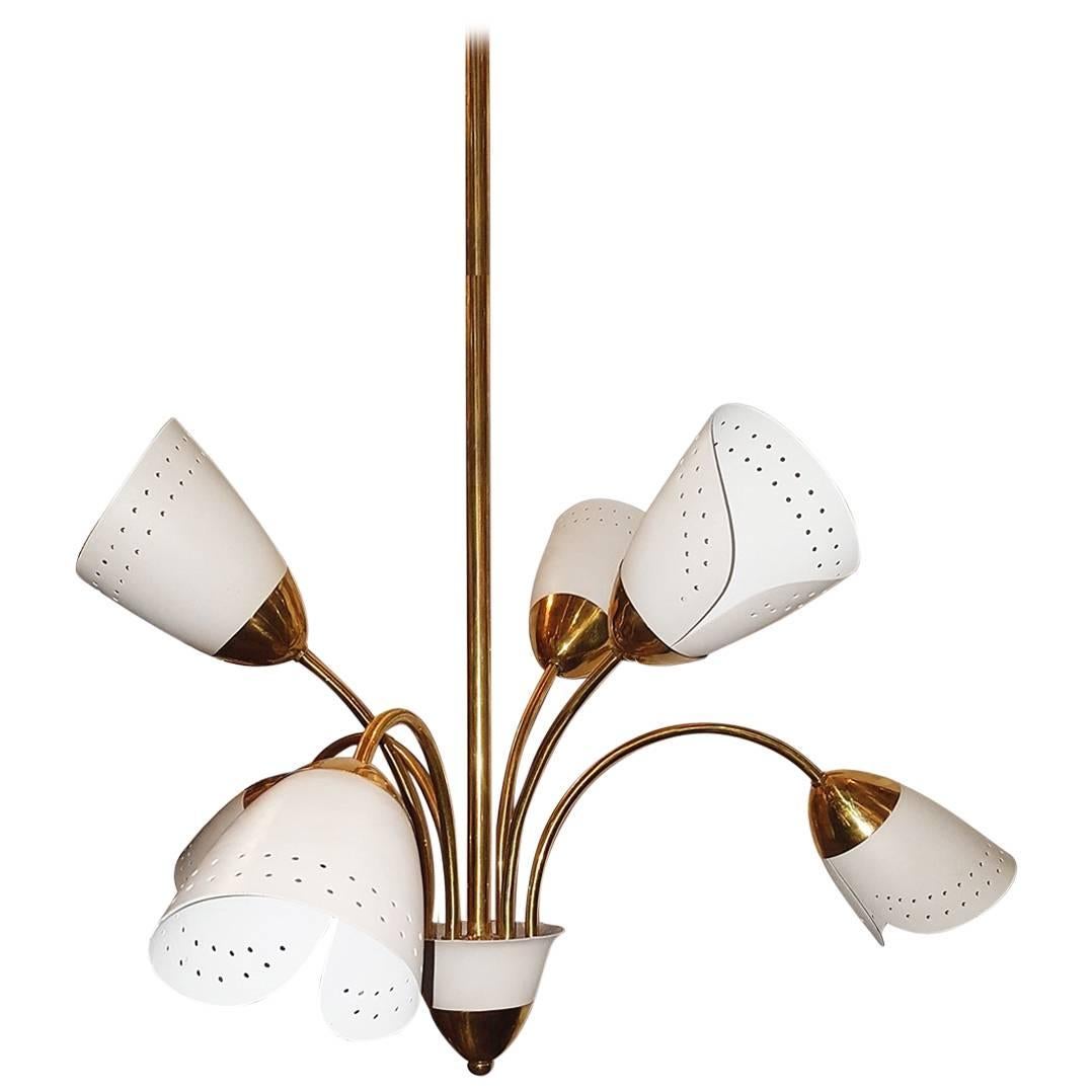 Moderne Gilt Light Fixture For Sale