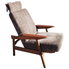Vintage Danish Adjustable Teak High-Back Lounge Chair