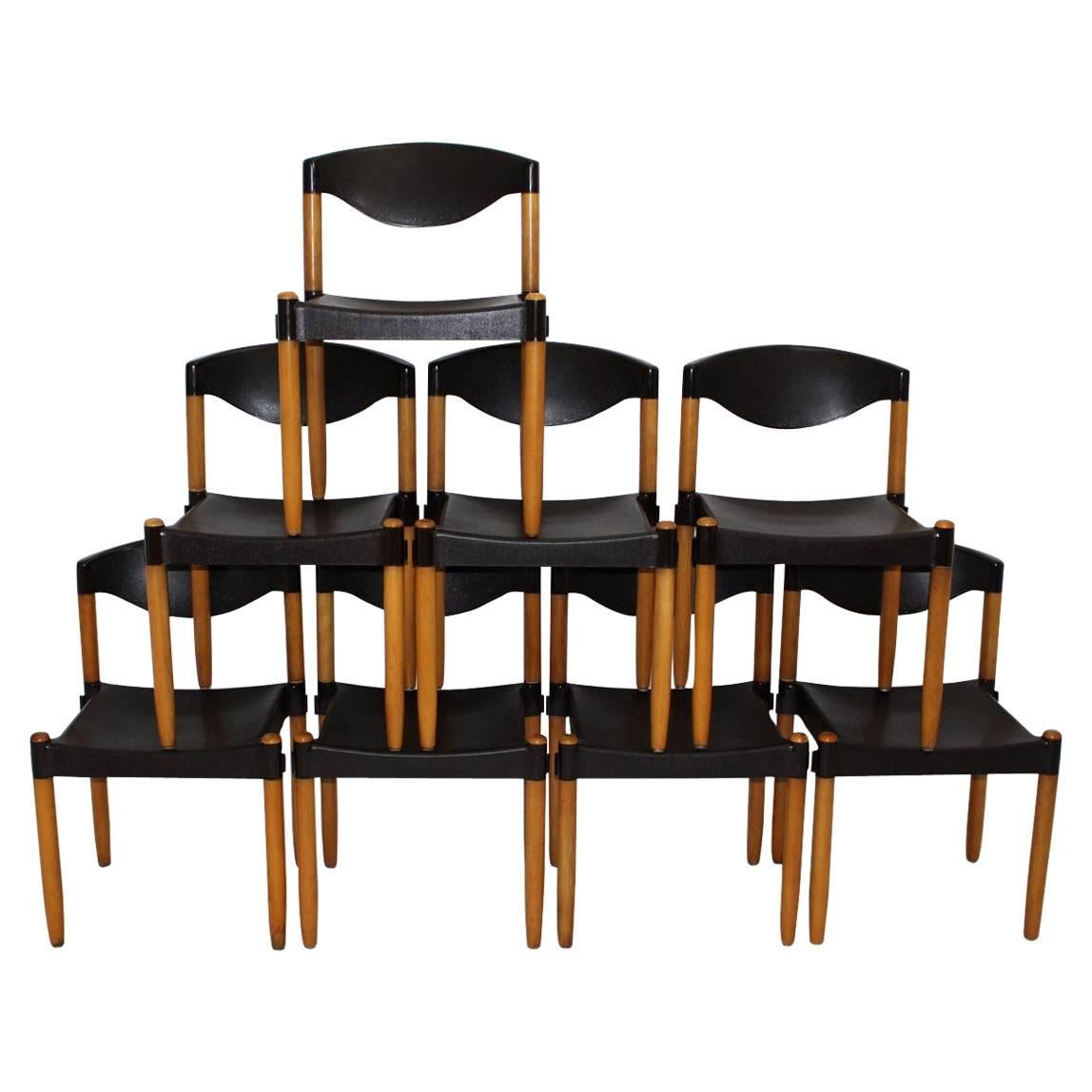 Dining Chairs Strax by Hartmut Lohmeyer Vintage 1970s, Germany Set of Eight For Sale