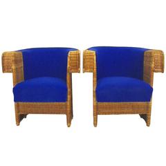 Pair of Wicker Chairs by Hans Vollmer, 1902-1903, Vienna 12