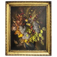 Vintage Art Deco Painting Autumn Leaves Bouquet by Emil Fiala, Vienna, 1930s