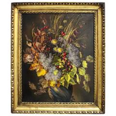 Painting Autumn Leaves Bouquet by Emil Fiala, Vienna, 1930s 6