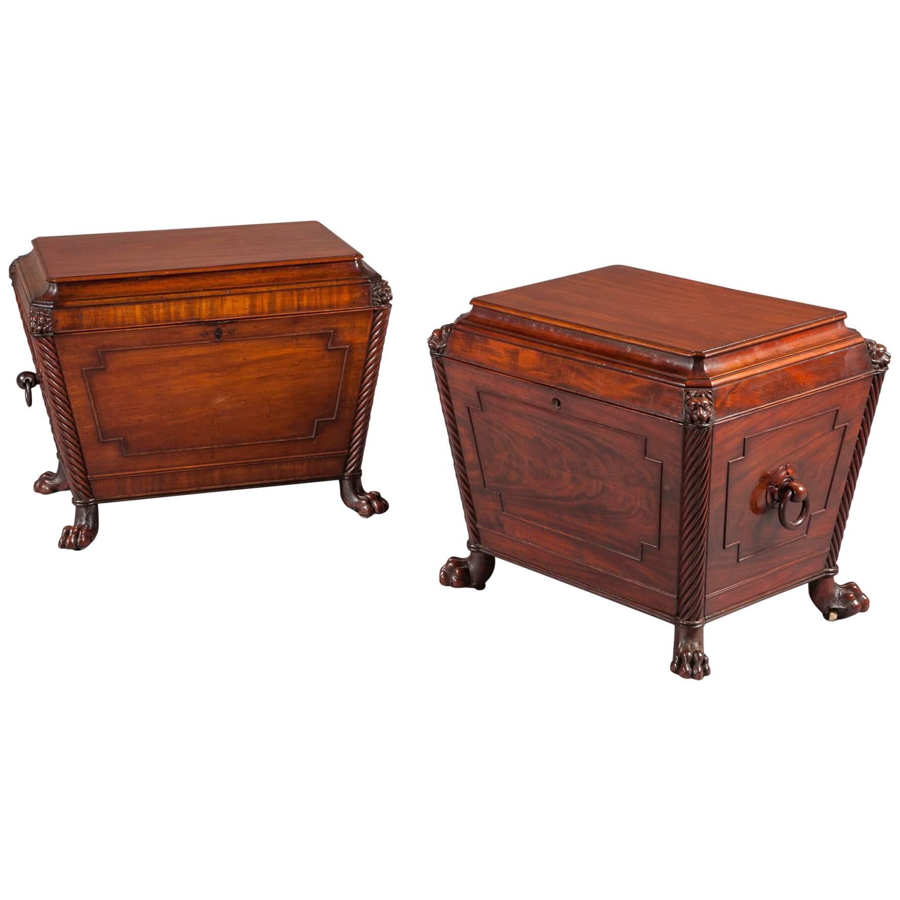 Matched Pair of George iv Irish Wine Coolers For Sale