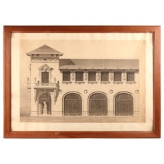 French Black and White Architectural Drawing