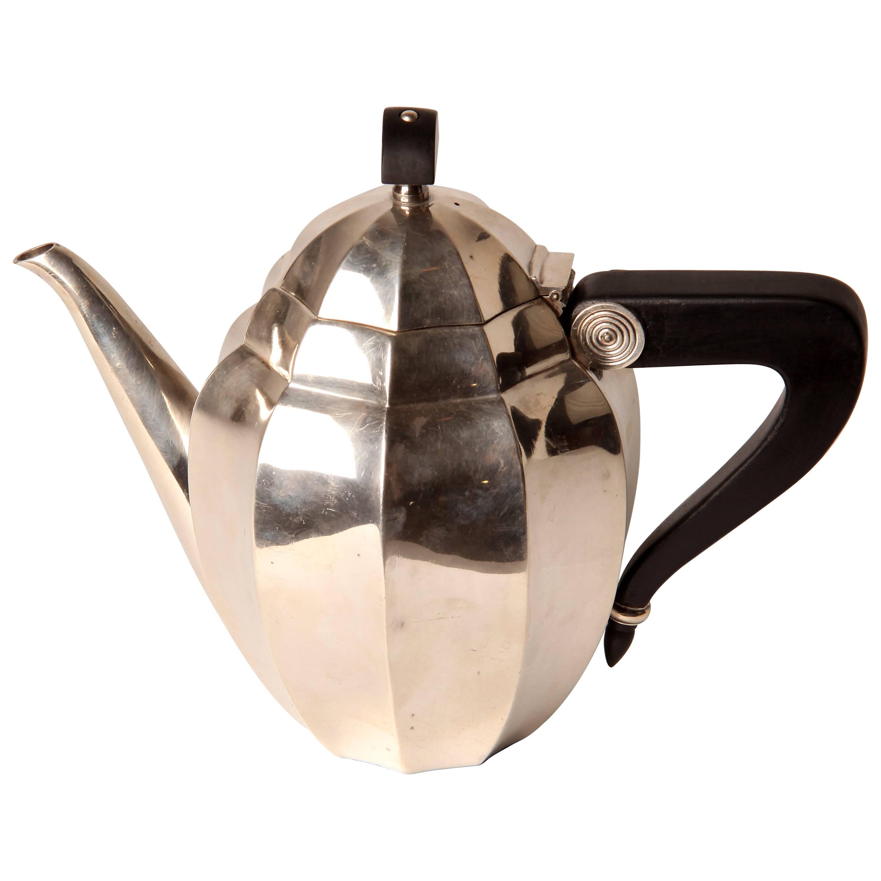 Silver Plated Tea Pot by Maurice Du Fresne
