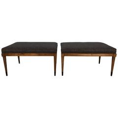Pair of T.H. Robsjohn-Gibbings Walnut Benches 8