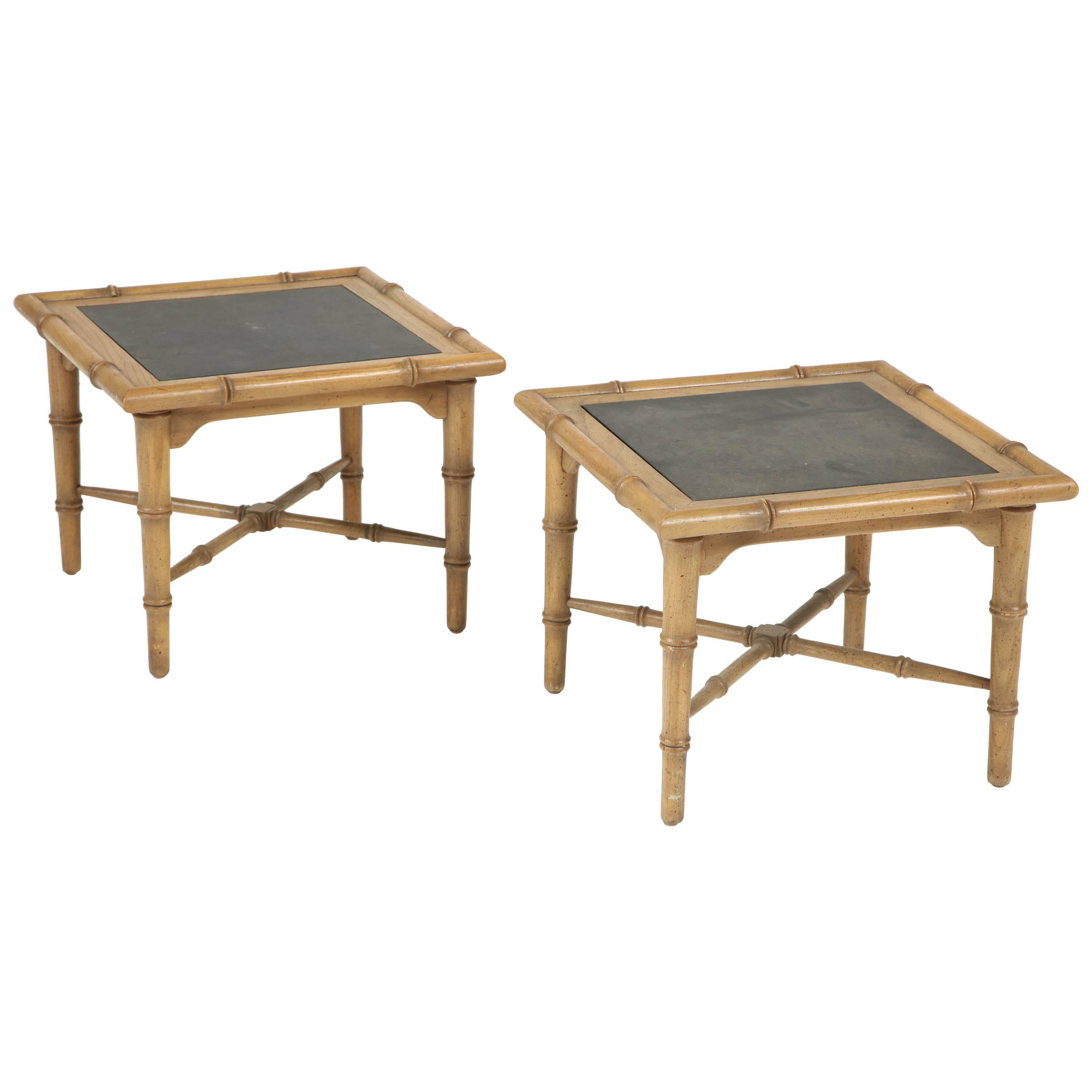 Pair of American Slate Top Tables