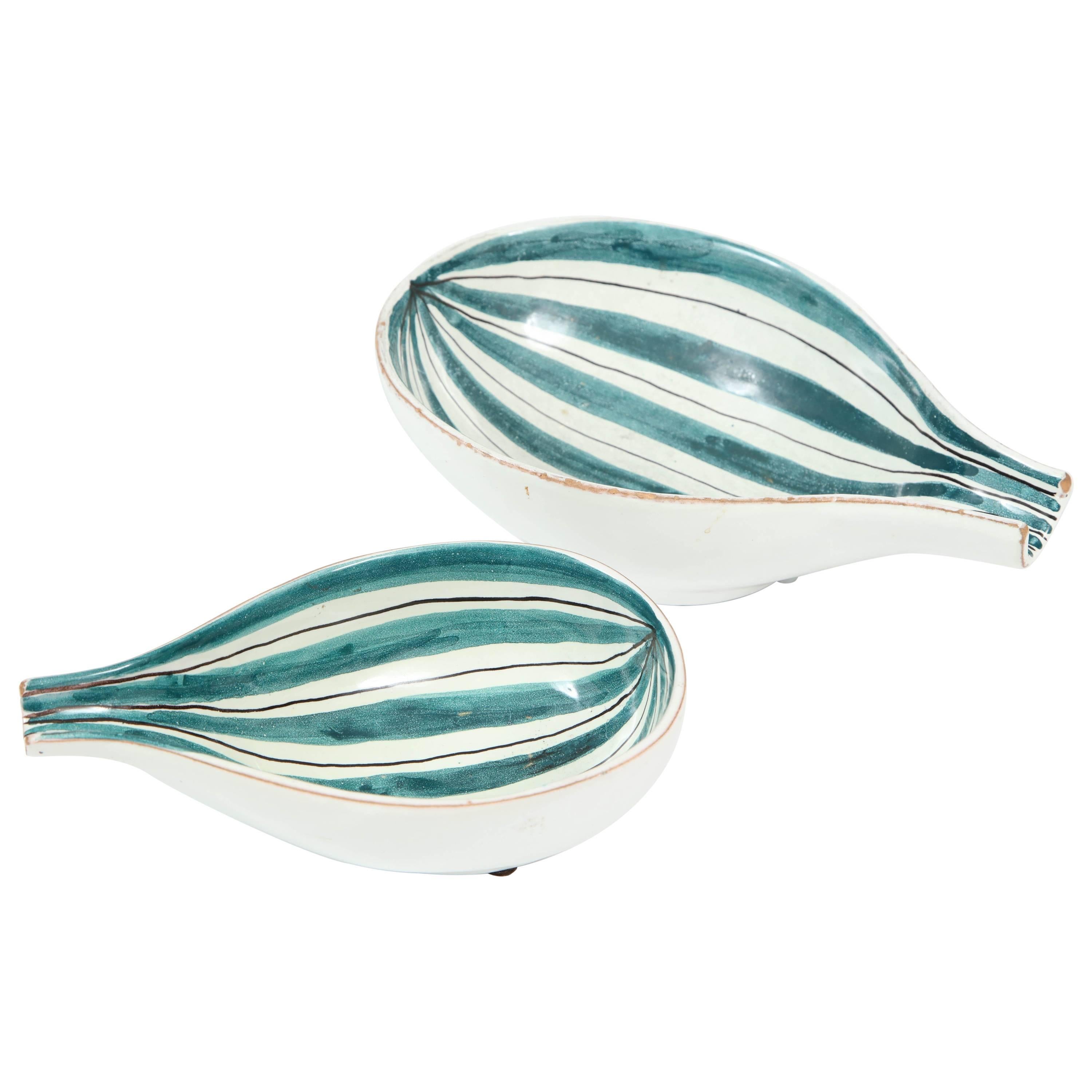 Raymor Ceramic Bowls, Pair