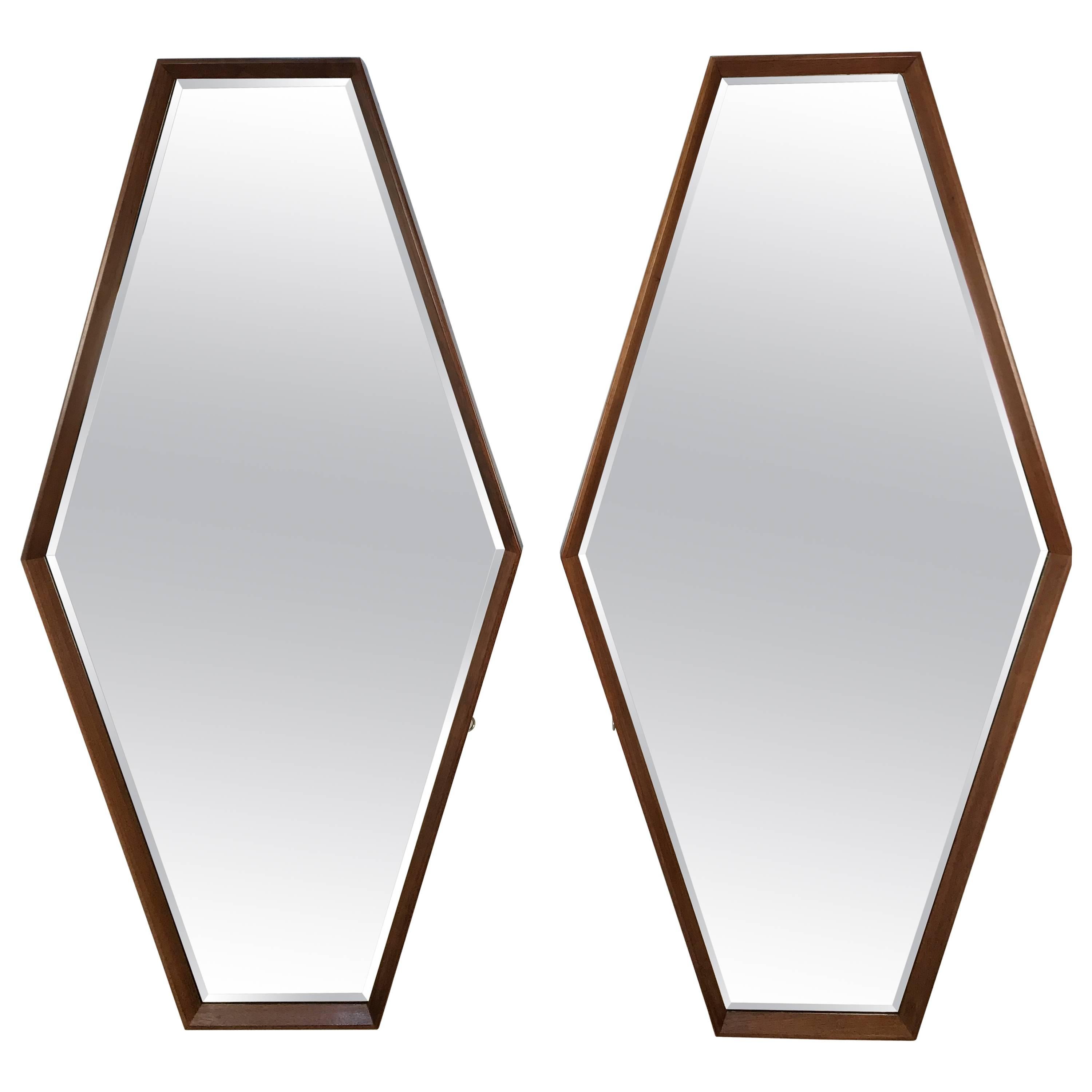 Pair of Edmond Spence Hexagon Mirrors
