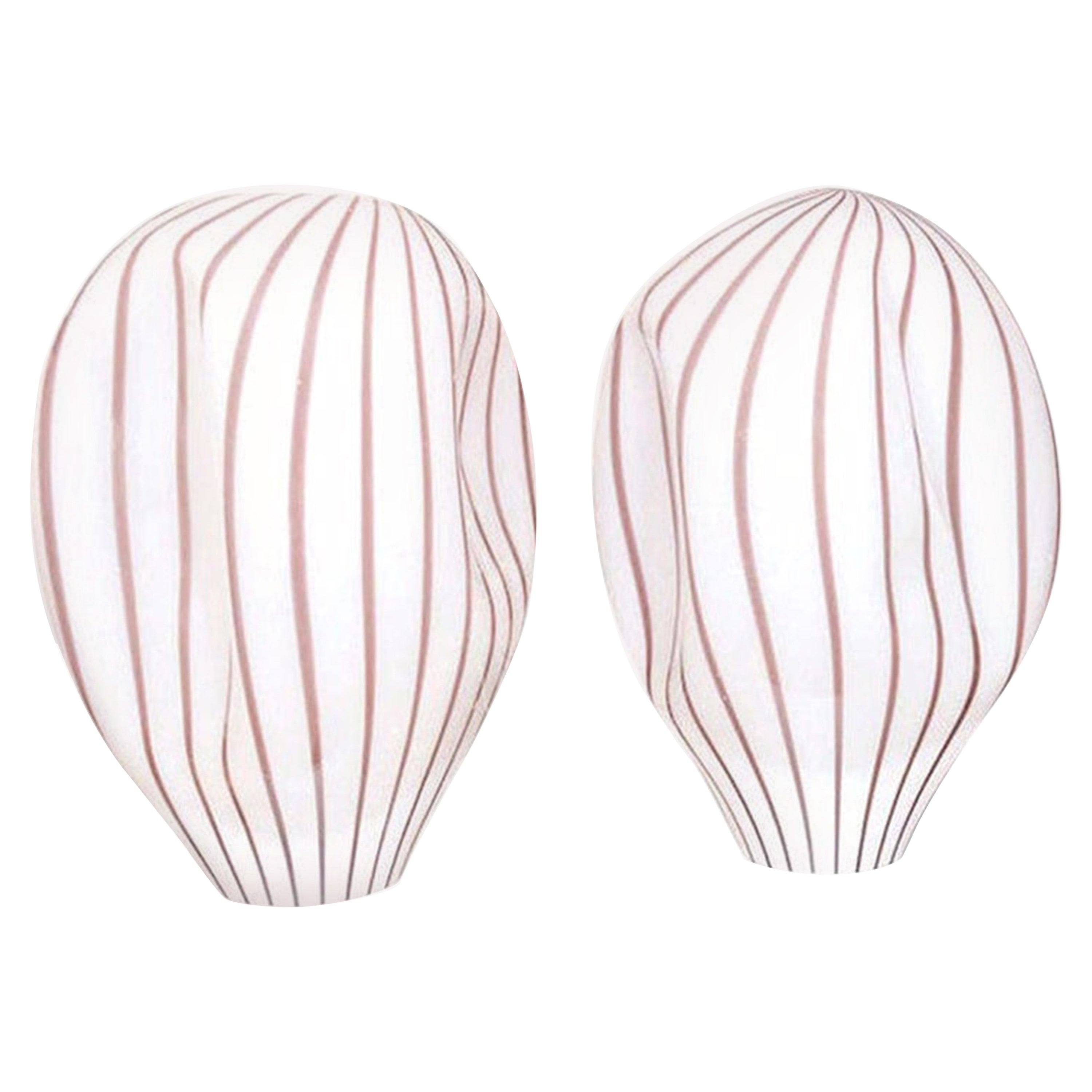 Pair of Table Lamps by Vetri, Hand Blown Glass, Mid-Century Lamps, C 1960, Italy