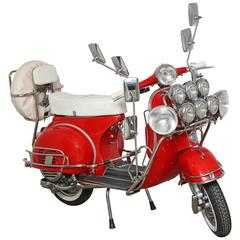 Fully Restored 1963 Red with White Leather Italian, Piaggio "Mod" Vespa