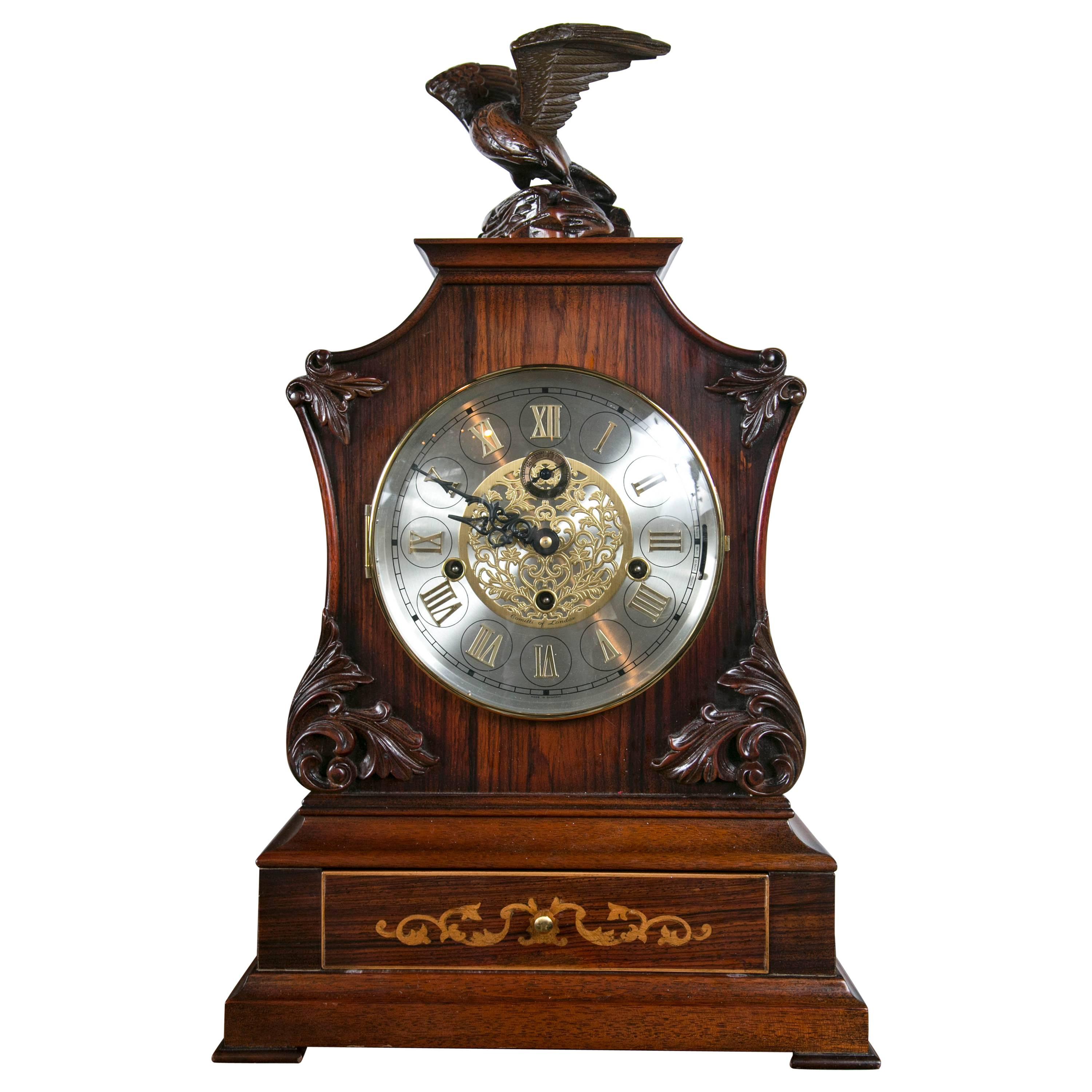 Mahogany and Rosewood Case Mantel Clock