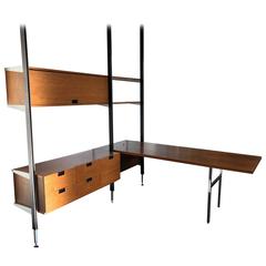 George Nelson Two Bay CSS Shelving Unit with Desk. Herman Miller