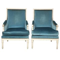 Pair of Louis XVI Style Bergère Chairs