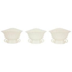 Trio of White Wade Vases